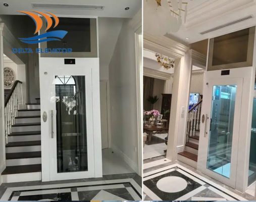 Phương án thi công hố thang máy bằng cách đổ cột bê tông và xây tường gạch xung quanh