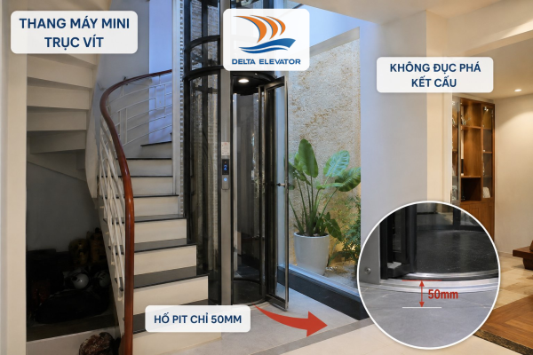 Thang máy mini lắp đặt không can thiệp kết cấu nhà có thể không cần xin giấy phép