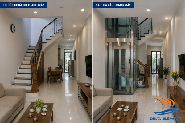 Tối ưu diện tích sử dụng cho nhà ống 3m khi lắp thang máy hợp lý