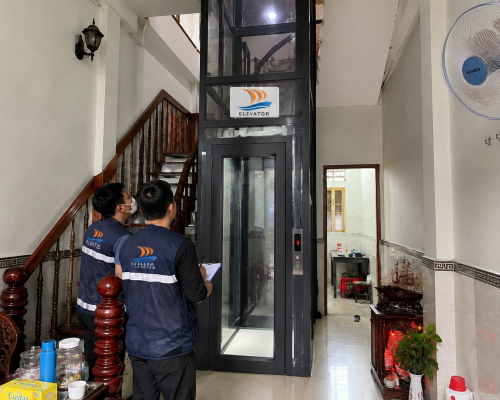 Giải pháp thang máy tự đứng hạn chế cải tạo kết cấu cho nhà ống 3m