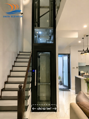 Thang máy mini không hố pit lắp đặt phù hợp với diện tích nhỏ của nhà phố