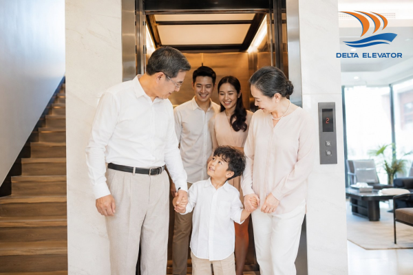 Thang máy gia đình phù hợp mang đến sự tiện nghi và an toàn cho mọi thành viên trong nhà