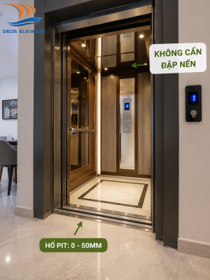 Thang máy không hố pit lắp đặt cho nhà cải tạo không cần đập nền