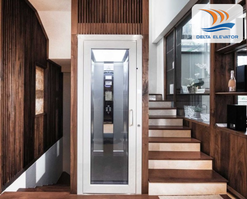 Nhà nhỏ vẫn có thể lắp thang máy Mini trong nhà