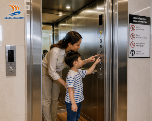 Hướng dẫn trẻ nhỏ sử dụng thang máy mini đúng cách giúp đảm bảo an toàn