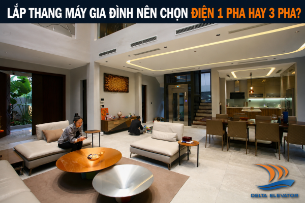 Nhà sử dụng điện 1 pha vẫn có thể lắp thang máy gia đình hoạt động ổn định