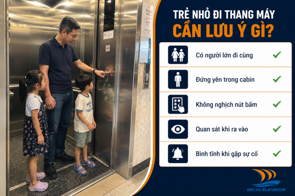 Những lưu ý quan trọng giúp trẻ nhỏ sử dụng thang máy an toàn