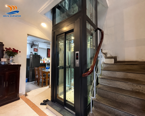 Thang máy 350kg lắp đặt phù hợp cho nhà cải tạo gia đình