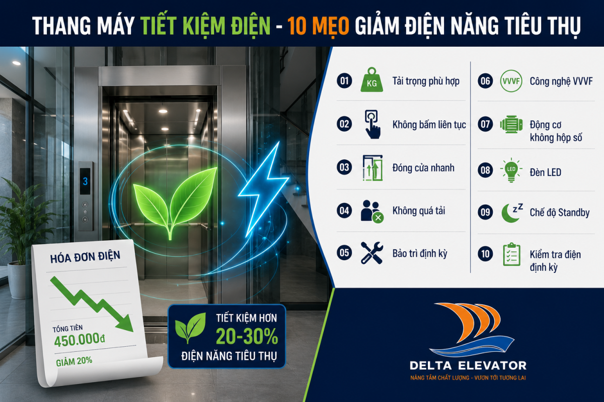 Thang Máy Tiết Kiệm Điện: 10 Mẹo Giúp Giảm Điện Năng Tiêu Thụ