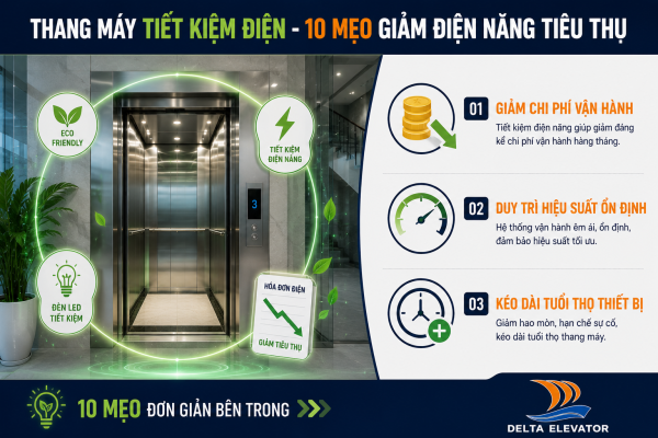 Thang máy tiết kiệm điện với 10 mẹo giảm điện năng tiêu thụ hiệu quả