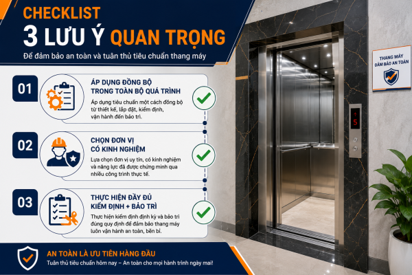 Ba lưu ý quan trọng khi áp dụng tiêu chuẩn TCVN cho thang máy