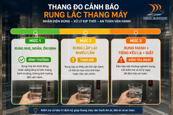 Ba mức độ rung lắc thang máy và cách xử lý phù hợp cho từng tình huống