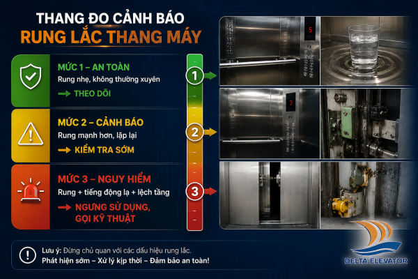 Ba mức độ rung lắc thang máy và cách xử lý phù hợp