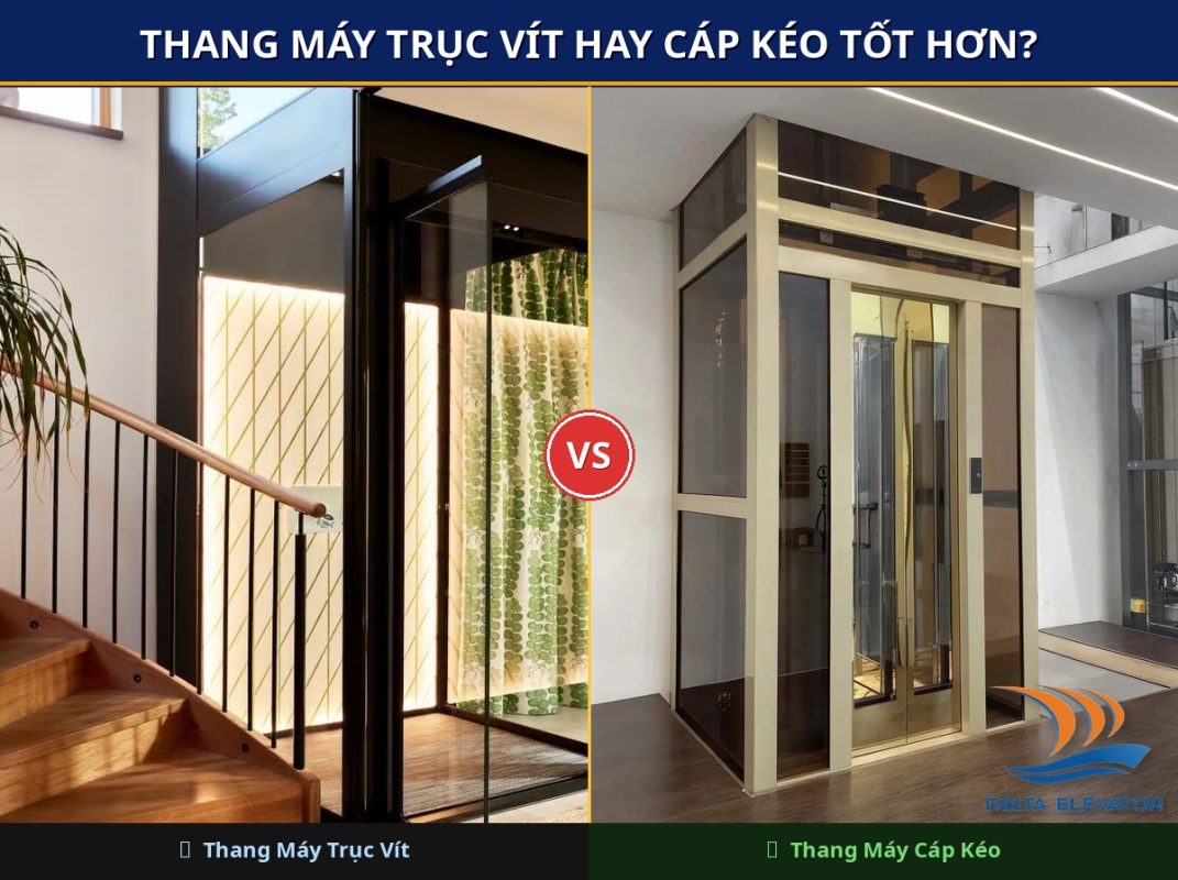 Thang Máy Trục Vít Hay Cáp Kéo Tốt Hơn Cho Gia Đình?