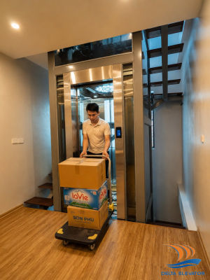 Thang máy giúp vận chuyển đồ đạc giữa các tầng nhẹ nhàng hơn