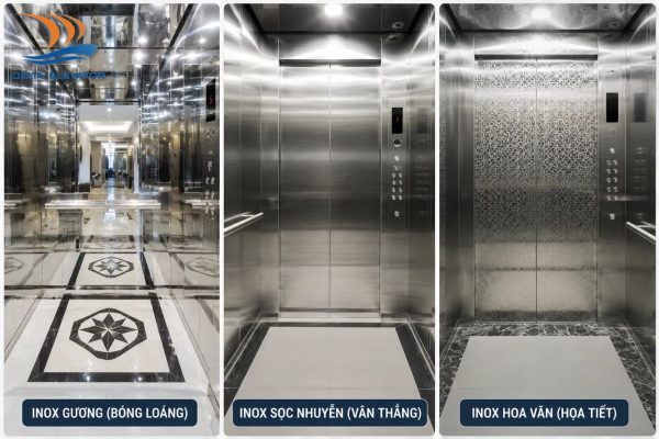 Thang máy Inox với cabin hoàn thiện bằng vật liệu Inox cao cấp bền bỉ