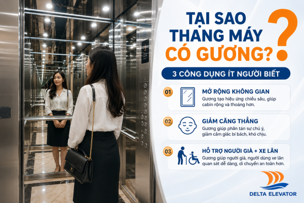 Tại sao thang máy có gương - khám phá các công dụng quan trọng