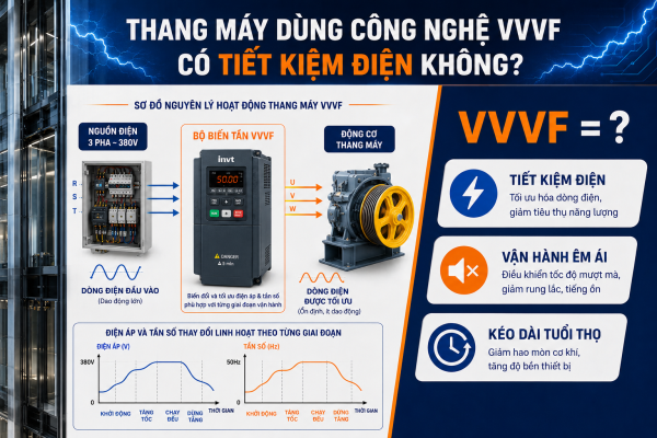Công nghệ VVVF trong thang máy giúp tiết kiệm điện và vận hành ổn định