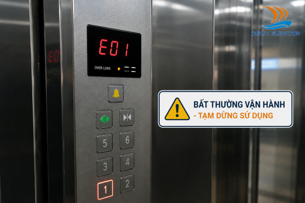 Mã lỗi E01 trên thang máy là dấu hiệu bất thường trong quá trình vận hành