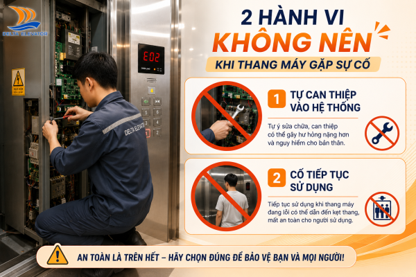 Hai việc không nên làm khi thang máy báo lỗi để tránh nghiêm trọng hơn