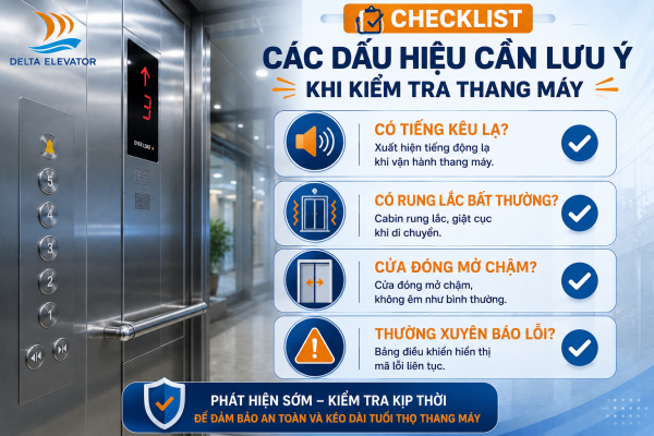 Checklist các dấu hiệu cần kiểm tra để hạn chế thang máy báo lỗi