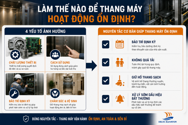 Bốn yếu tố ảnh hưởng và nguyên tắc giúp thang máy hoạt động ổn định