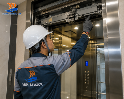 Kiểm tra hệ thống cửa thang máy thường xuyên để đảm bảo vận hành ổn định