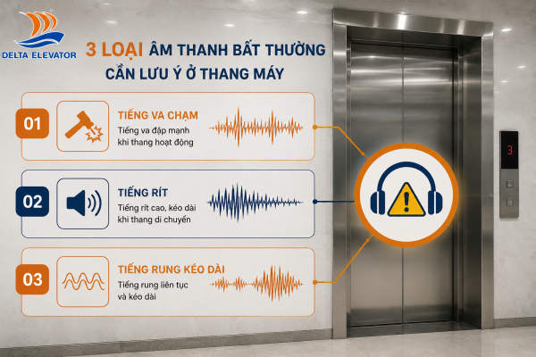 Thang máy phát ra tiếng kêu bất thường là dấu hiệu cần được kiểm tra
