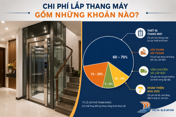 Phân bổ các khoản chi phí lắp thang máy gia đình theo tỉ lệ tương đối