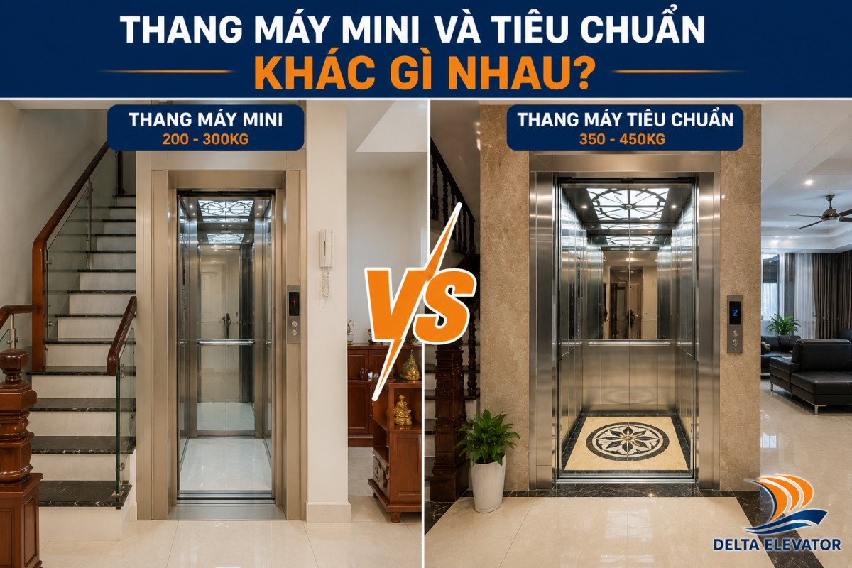 Thang Máy Mini Và Thang Máy Tiêu Chuẩn Khác Gì Nhau?