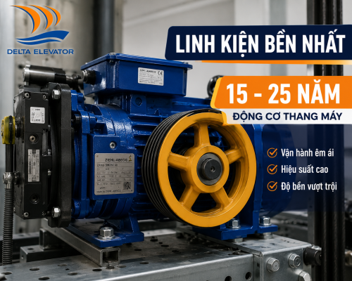 Động cơ thang máy gia đình có tuổi thọ từ 15 đến 25 năm