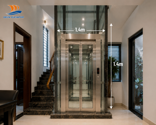 Hố thang máy với kích thước phù hợp cho nhà phố diện tích hạn chế