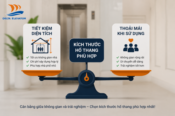 Cân bằng giữa diện tích và nhu cầu sử dụng để chọn hố thang máy phù hợp