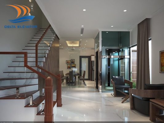 Thang máy trục vít phù hợp với biệt thự cải tạo hoặc diện tích hạn chế