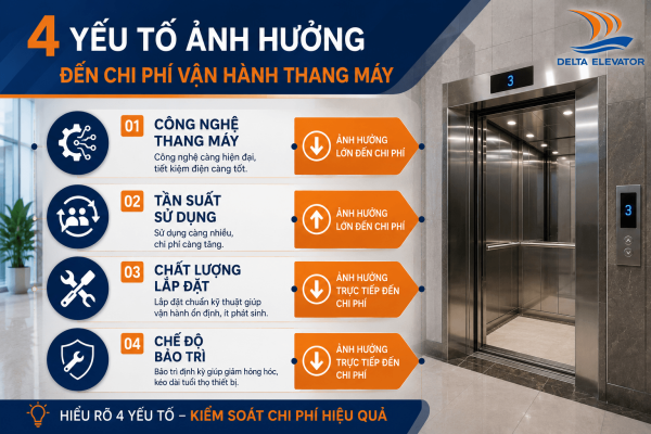 4 Yếu tố chính ảnh hưởng đến chi phí vận hành thang máy gia đình
