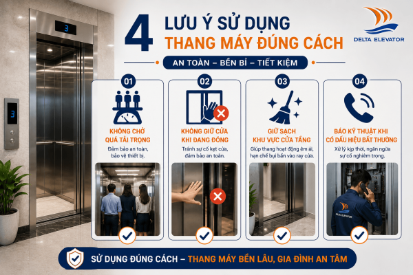 Bốn lưu ý sử dụng thang máy đúng cách để hạn chế hỏng hóc