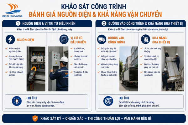 Kiểm tra nguồn điện và phương án thi công khi khảo sát công trình