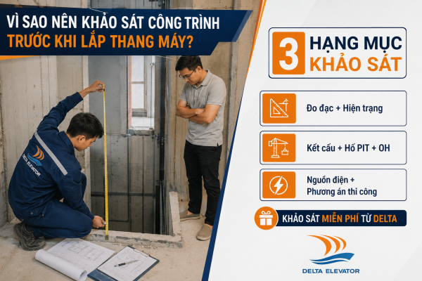 Ba hạng mục quan trọng khi khảo sát công trình trước khi lắp thang máy