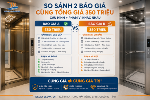Hai báo giá cùng tổng giá nhưng khác nhau về cấu hình và phạm vi công việc