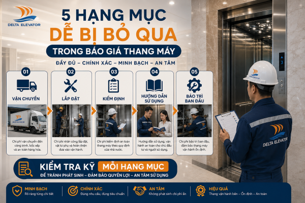 5 Hạng mục dễ bị bỏ qua khi đọc phạm vi công việc trong báo giá thang máy