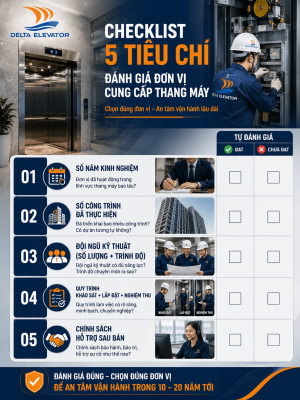5 Tiêu chí đánh giá năng lực đơn vị cung cấp và lắp đặt thang máy