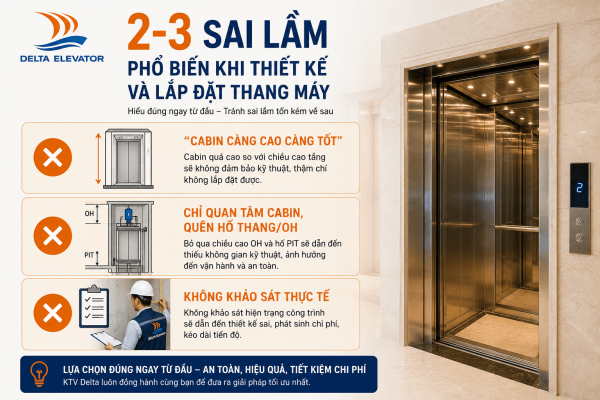 Những sai lầm phổ biến cần tránh khi lựa chọn chiều cao cabin thang máy