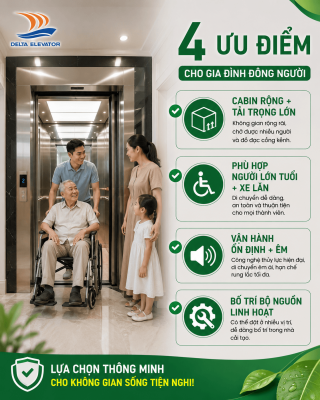 4 Ưu điểm nổi bật của thang máy thủy lực cho nhà có gia đình đông người