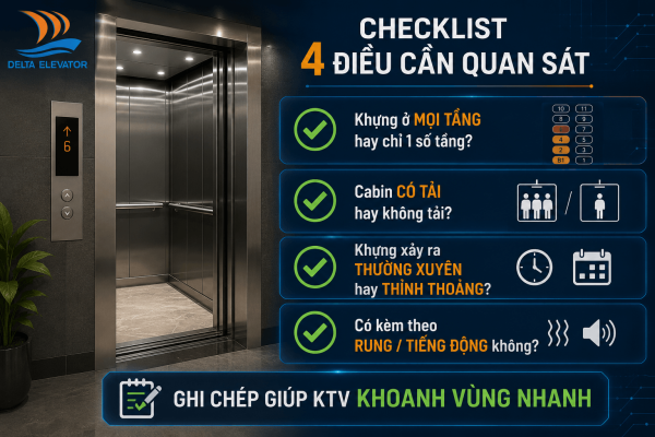 4 Điều cần quan sát khi thang máy có hiện tượng khựng thường xuyên