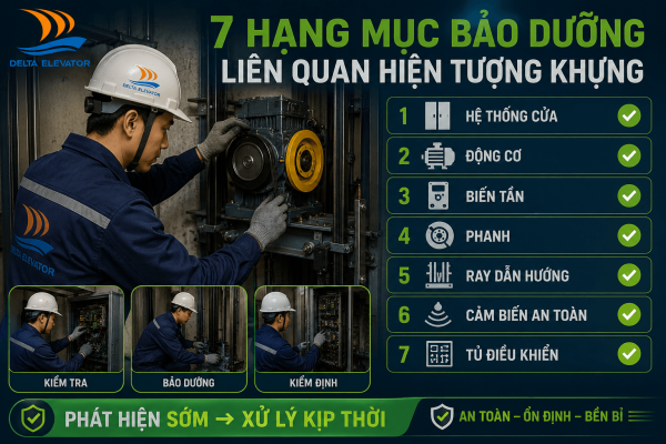 7 Hạng mục bảo dưỡng thang máy định kỳ giúp phát hiện sớm nguyên nhân gây khựng
