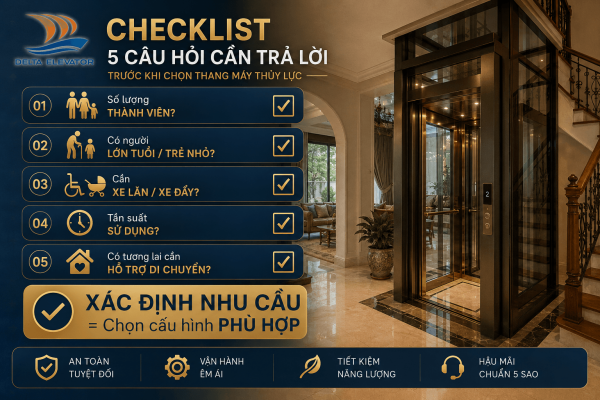 5 Câu hỏi giúp gia chủ xác định nhu cầu sử dụng thang máy cho biệt thự