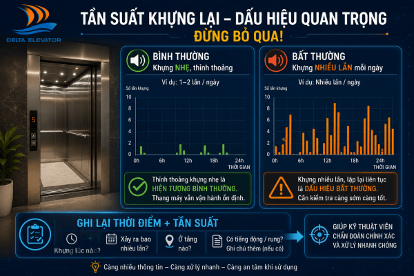 Thang máy khựng nhiều lần liên tiếp trong ngày là dấu hiệu cần kiểm tra sớm