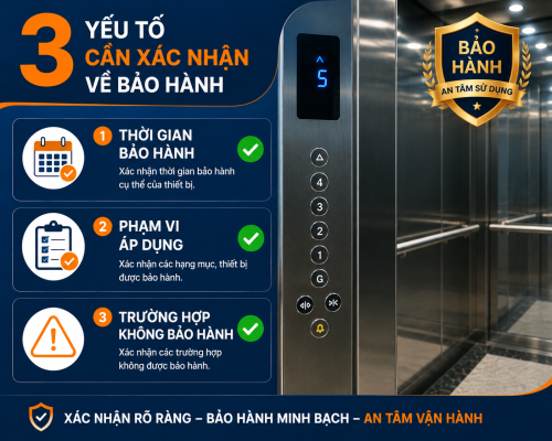 Ba yếu tố cần xác nhận rõ về chính sách bảo hành thang máy