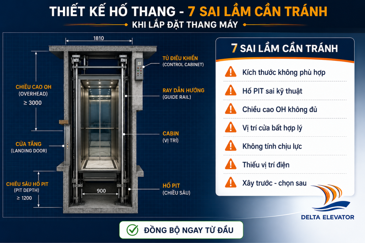 Thiết Kế Hố Thang: 7 Sai Lầm Cần Tránh Khi Lắp Đặt Thang Máy