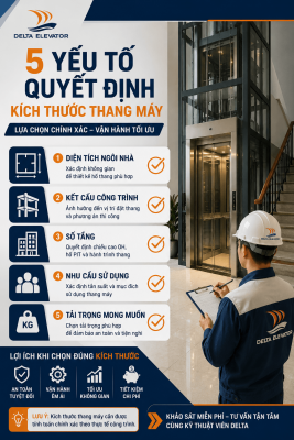 Năm yếu tố quyết định kích thước thang máy gia đình phù hợp với ngôi nhà